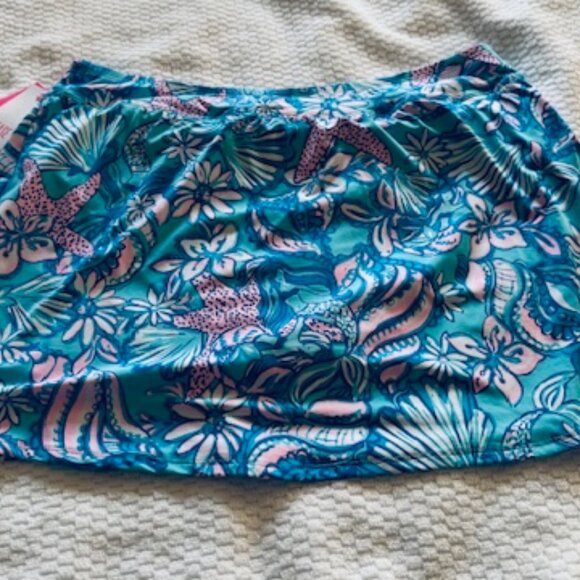 Lilly Pulitzer Skirted Swim Bottom Amalfi Blue Sound The Sirens NWT Sz 14 - Picture 2 of 7